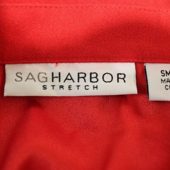 Sag Harbor Vintage Red 3-Button Blazer Small 90s Power Dressing Metal Buttons - Picture 8 of 10